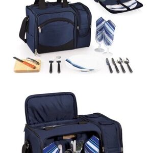 Stylish Navy cooler Bag with Picnic Set
